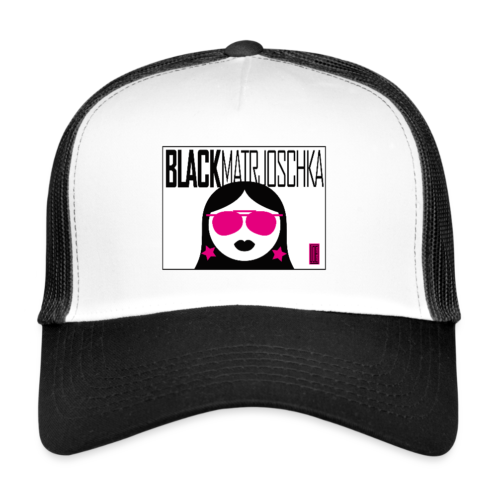 Pinkie Trucker Cap - white/black
