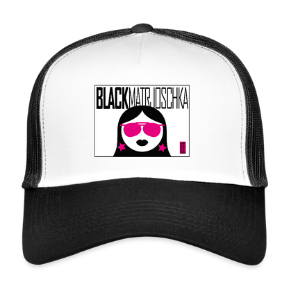Pinkie Trucker Cap - white/black